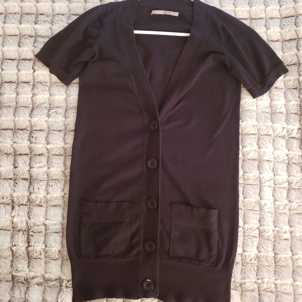 Rubbish Brand -Black ButtonUp Short Sleeve Sweater